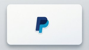 白色卡片上的PayPal標誌，帶有柔和陰影