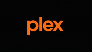 黑色背景上的橙色Plex標誌