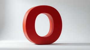 白色背景上的紅色3D字母O