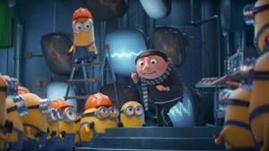 Gru喺高科技實驗室環境中指揮佢嘅Minions。