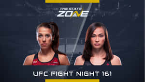 兩位女性MMA拳手在UFC活動宣傳圖中面向正面。