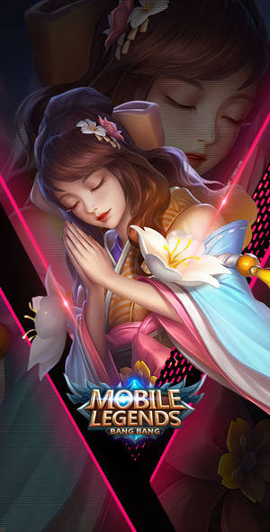 來自 Mobile Legends 的動漫角色在鮮花和發光效果中安然入睡。