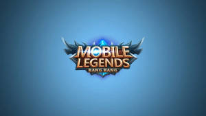 Mobile Legends Bang Bang 遊戲標誌，帶有發光的藍色和金色設計。