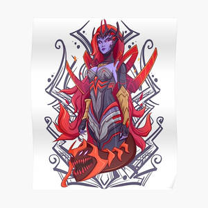 紅髮女惡魔戰士身穿盔甲手持火焰劍。
