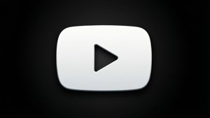 深色背景上的 YouTube 播放按鈕標誌