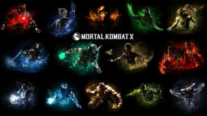 Mortal Kombat X 角色以發光的元素力量擺出戰鬥姿勢。 — 真人快打11 壁紙