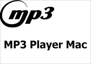MP3 播放器 Mac 軟體標誌，以黑色文字顯示於白色背景上 — 音樂 GIF 壁紙