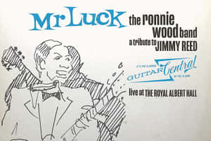 Mr Luck the Ronnie Wood 樂隊向 Jimmy Reed 致敬，在皇家阿爾伯特音樂廳現場音樂會海報。 — 音樂 GIF 壁紙