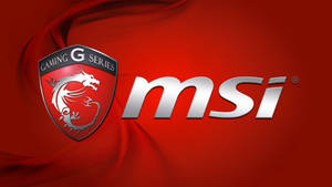 MSI Gaming G Series標誌，帶有龍紋章，背景是紅色布料 — 紅色 壁紙