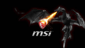 一條黑色巨龍向MSI Gaming標誌噴火。