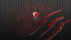 MSI 遊戲標誌，帶有紅色龍和爪痕，背景為六邊形。