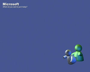 兩個3D人物漂浮在藍色背景上，帶有Microsoft文字。