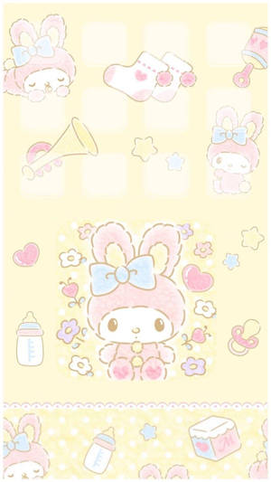 My Melody 黃色數位藝術壁紙