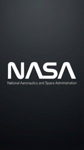 NASA標誌，全名以白色文字顯示在深色漸變背景上