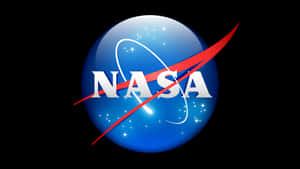 NASA標誌 藍色球體 紅色弧線 星星 黑色背景