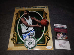 Nate 'Tiny' Archibald 波士頓塞爾特人 1991 HOF 籃球卡，附JSA認證簽名。