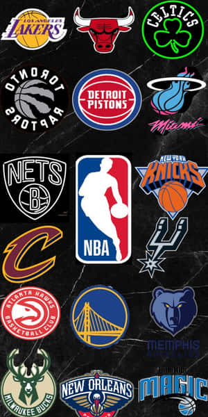 深色裂紋大理石背景上的NBA球隊標誌。 — Jordan 標誌 GIF 壁紙