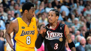 高比拜仁和阿倫艾佛遜在籃球比賽中身穿NBA球衣。 — 科比· Bryant 壁紙