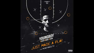 帶有籃球比賽圖表的 YoungBoy Never Broke Again 專輯封面。