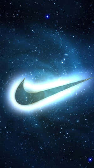 Nike標誌如一顆發光的彗星在繁星點點的夜空 — 銀河 壁紙