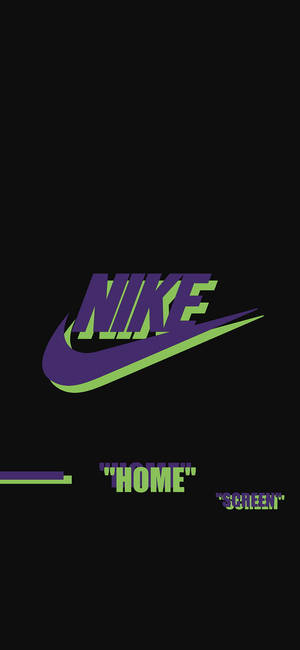 黑色背景上帶有主屏幕文字的Nike標誌