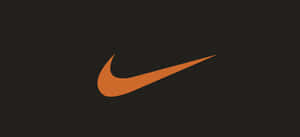 深棕色背景上的橙色Nike剔號標誌