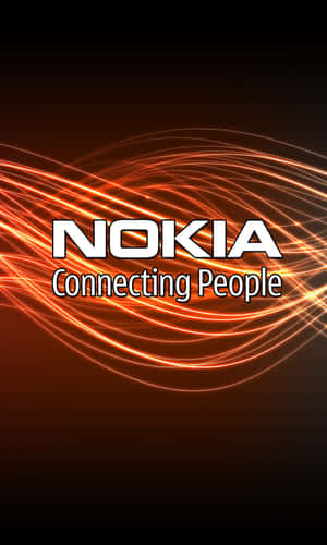 Nokia 標誌在深色背景上發出橙色光軌 — Galaxy Tab A 壁紙