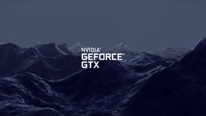 夜晚黑暗山景上的NVIDIA GeForce GTX標誌。