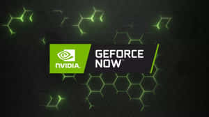 深色背景上帶有發光綠色六邊形的 Nvidia GeForce Now 標誌。