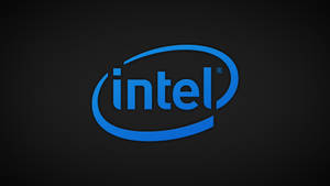 深色背景上帶有藍色紋理設計的 Intel 標誌