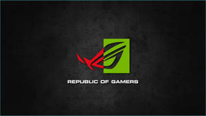 深色紋理背景上的 Republic of Gamers 標誌