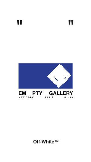 Empty Gallery 和 Off-White™ 的標誌，帶有藍色矩形和白色菱形。