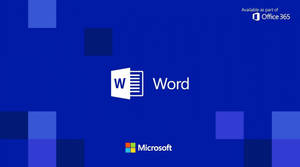 Microsoft Word 標誌在藍色背景上帶有幾何形狀