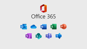 Office 365 套件標誌，附有淺灰色背景上的應用程式圖示。