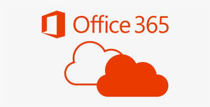 淺灰色背景上的橙色雲端圖示Office 365標誌。