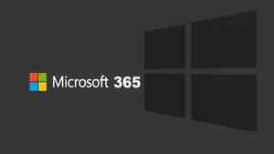 Microsoft 365 標誌，帶有彩色方形和窗格設計，背景為深灰色。