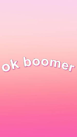 粉紅色漸變背景，帶有白色粉紅色輪廓的「ok boomer」文字。 — 漸變動畫 壁紙