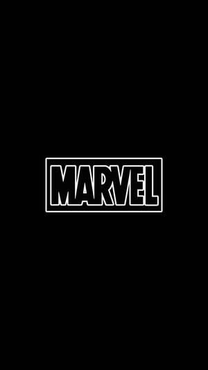 黑色背景上的白色Marvel標誌
