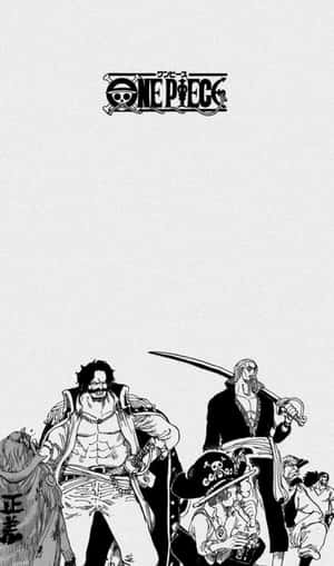 黑白漫畫風格的 One Piece 動畫角色。 — Galaxy Tab A 壁紙