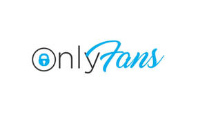 OnlyFans 標誌，帶有藍色掛鎖圖示和風格化文字，背景為白色 — 簡約 壁紙