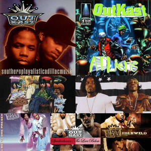 OutKast 音樂專輯封面的拼貼畫，具有多樣的藝術作品和姿勢。