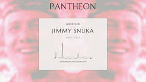 紀念摔角手Jimmy Snuka 1943 2017的牌匾，附有Wikipedia頁面瀏覽量圖表。