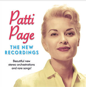 Patti Page 身穿黃色襯衫，為復古音樂專輯封面微笑。 — 專輯封面 壁紙