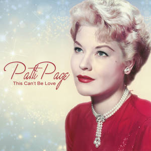 Patti Page 身穿紅色連衣裙和珍珠，背景閃爍並帶有專輯標題。