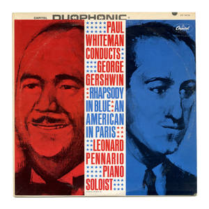專輯封面 featuring Paul Whiteman 和 George Gershwin 的紅色和藍色肖像。