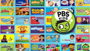 PBS Kids標誌被色彩繽紛的兒童節目圖標環繞。 — 火影忍者海報 壁紙
