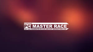 遊戲標誌 PC Master Race 在漸變紅紫背景上