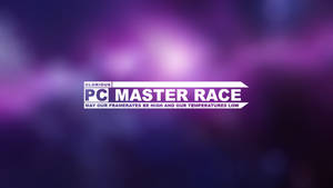 紫色漸變背景上的遊戲標語 PC Master Race