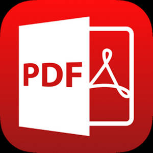 Adobe Acrobat PDF 檔案圖示，紅色背景和白色文字。