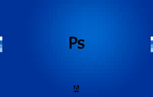 藍色漸變背景上的 Adobe Photoshop 標誌 — 簡約桌面壁紙